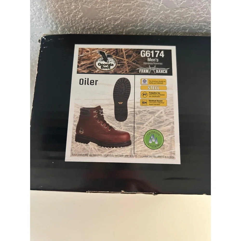 Georgia Boot Men's Brown Steel Toe Waterproof Oiler Work Boot Size 11.5W New!